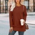 thumbnail image 4 of YNIQUE Sweatshirt for Women Side Split Fall Fashion Long Sleeve Shirts, 4 of 7