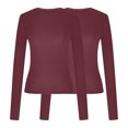 thumbnail image 4 of 2pcs Layering Shirts for Women Long Sleeve Women's Tops Crew Neck Underwear Shirts Solid Color Close Fitting Seamless Tummy Control Stretch Fitted Womens Top Effortless Matching, 4 of 4