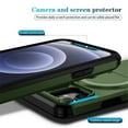 thumbnail image 6 of Case for iPhone iPhone 12 / 12 Pro 6.1" with Invisible Fold Holder Stand, MagSafe Magnetic Wireless Charging,Sliding camera casing,Shockproof Dropproof Tough Rugged Protective Case Cover,Green, 6 of 10