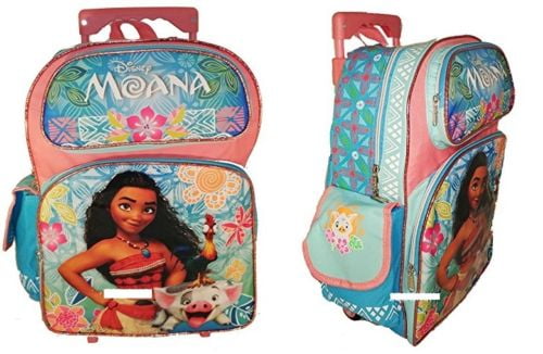 Disney Moana 16" Large School Rolling/Roller Backpack For Girls 