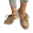 thumbnail image 5 of YOUYEDIAN Mules for Women Fashion Lace-up Round Toe Casual Platform Soft Warm Backless Flats Versatile Comfortable Walking Shoes, 5 of 5