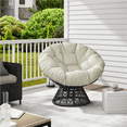 thumbnail image 2 of Renwick Rotatable Papasan Chair with Thick Tufted Cushions, Black/Beige, 2 of 10