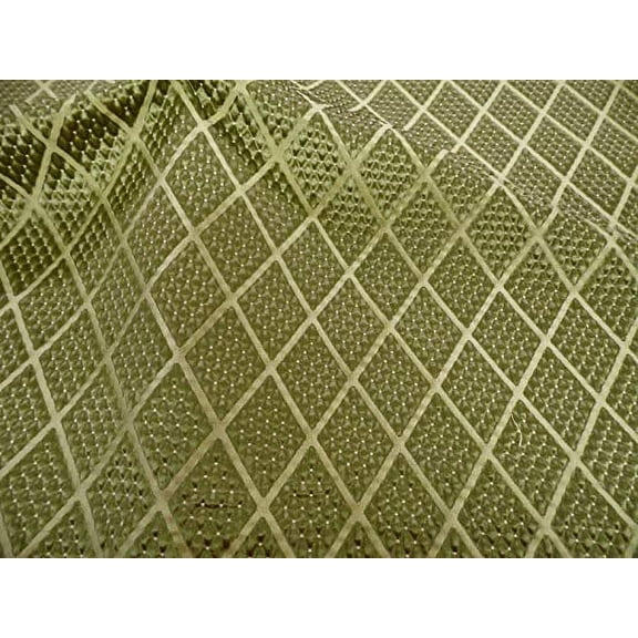 Fabric Robert Allen Beacon Hill Romandie Leaf Green Silk Matelasse Diamond JJ36