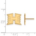 thumbnail image 2 of 10k Gold LogoArt The University of Hawaii Letter H Small Post Earrings Q1Y008UHI, 2 of 4