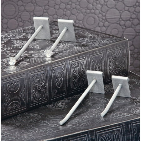 

Set of 12 Gray and Silver Contemporary Slot Hook 5.25