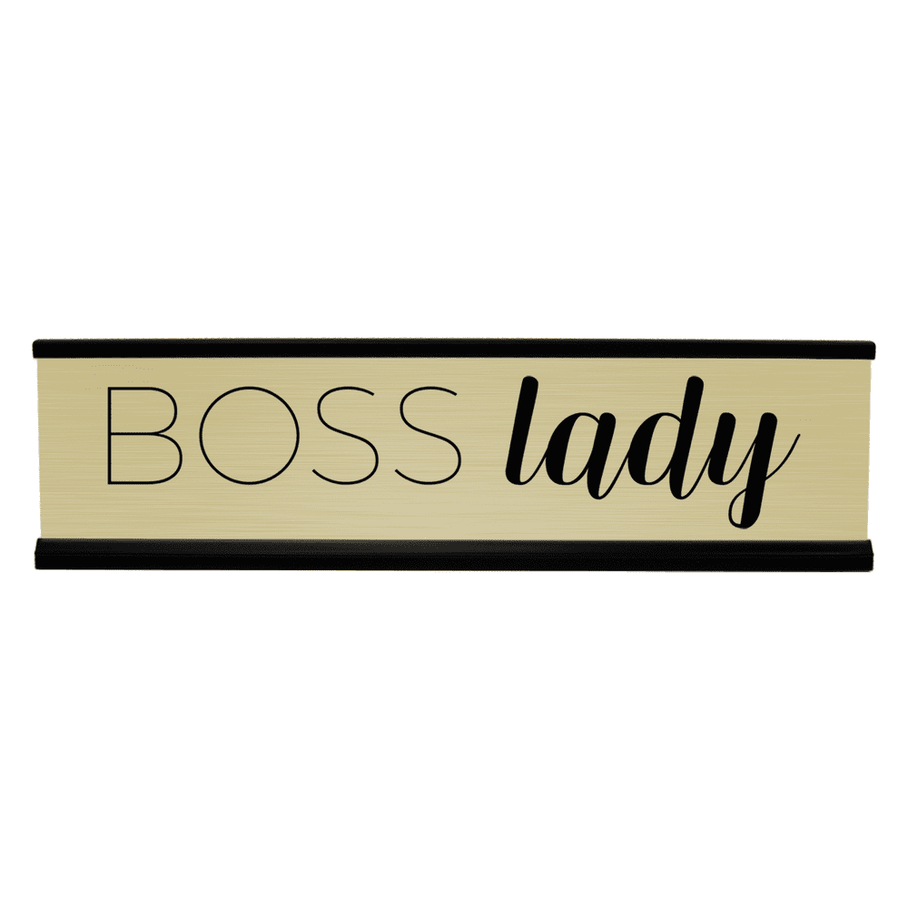Funny Desk Plate Boss Lady Engraved Desk Plate! Gold/Black Funny Name