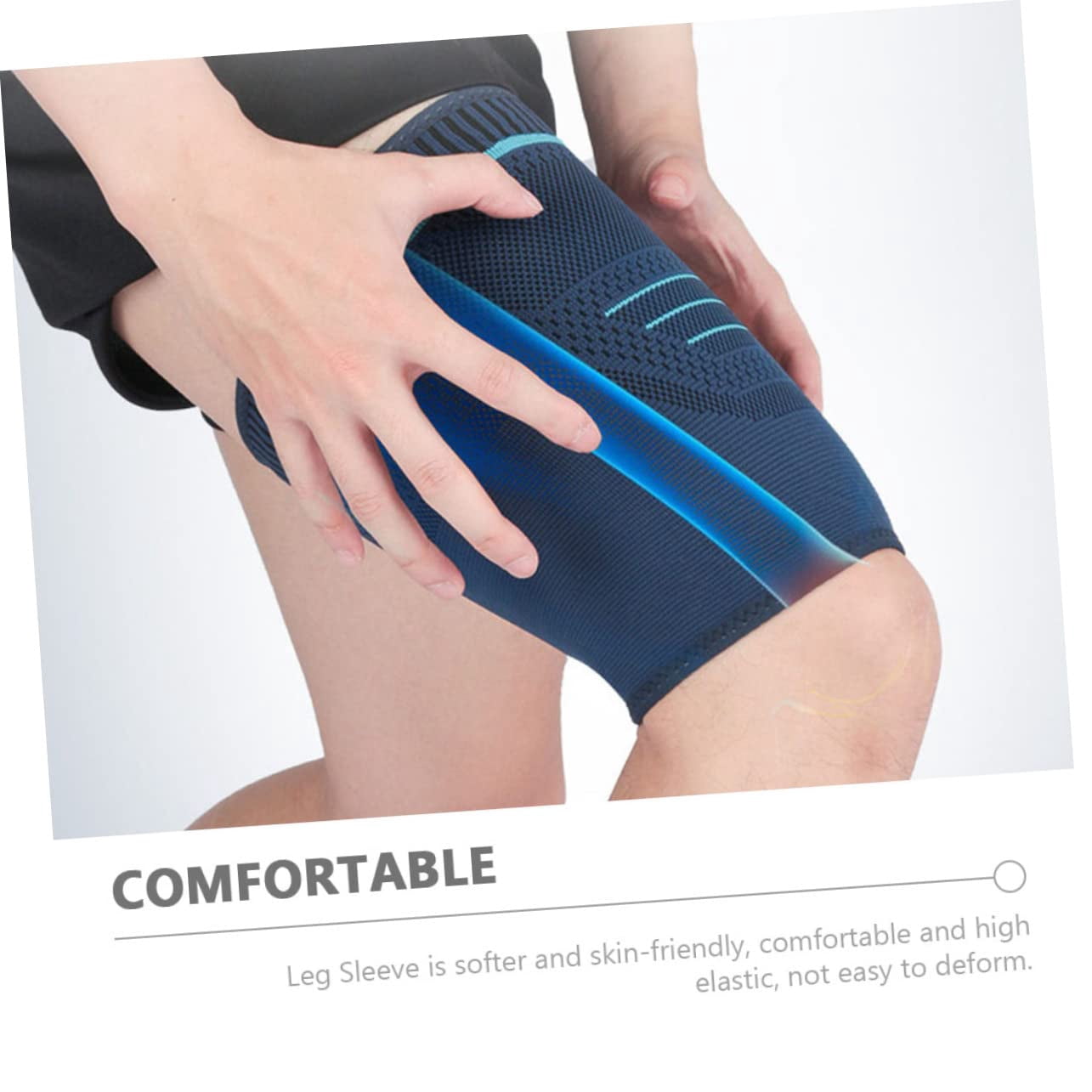 Waqn 2pcs Thigh Brace Elbow Sleeve Hamstring Stretch Strap Ankle Weights Sleeve Leg Wraps Leg Sleeve Thigh Sleeve Brackets Outdoor Cycling Leg Protectors Elastic A417