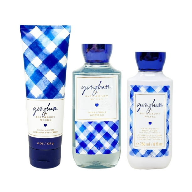 Bath and Body Works Gingham 3 Piece Bundle Body Cream Shower Gel