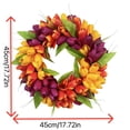 thumbnail image 6 of 18 Inch Tulip Wreath for Front Door, Spring Summer Silk Wreath with Green Leaves Artificial Tulip Flower Wreaths for All Seasons Window Wall Wedding Valentines Day Decor, 6 of 9