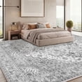 thumbnail image 4 of Janvonne 7'x10' Bohemian Grey Area Rug, Boho Chic Distressed Oriental Carpet, Washable Non-Slip Vintage Floral Rug for Living Room Bedroom, 4 of 8