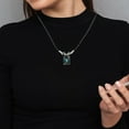 thumbnail image 4 of Collier Couple Zodiaque Obsidienne Pendentif Perlé Pierre Précieuse Tendance, 4 of 5