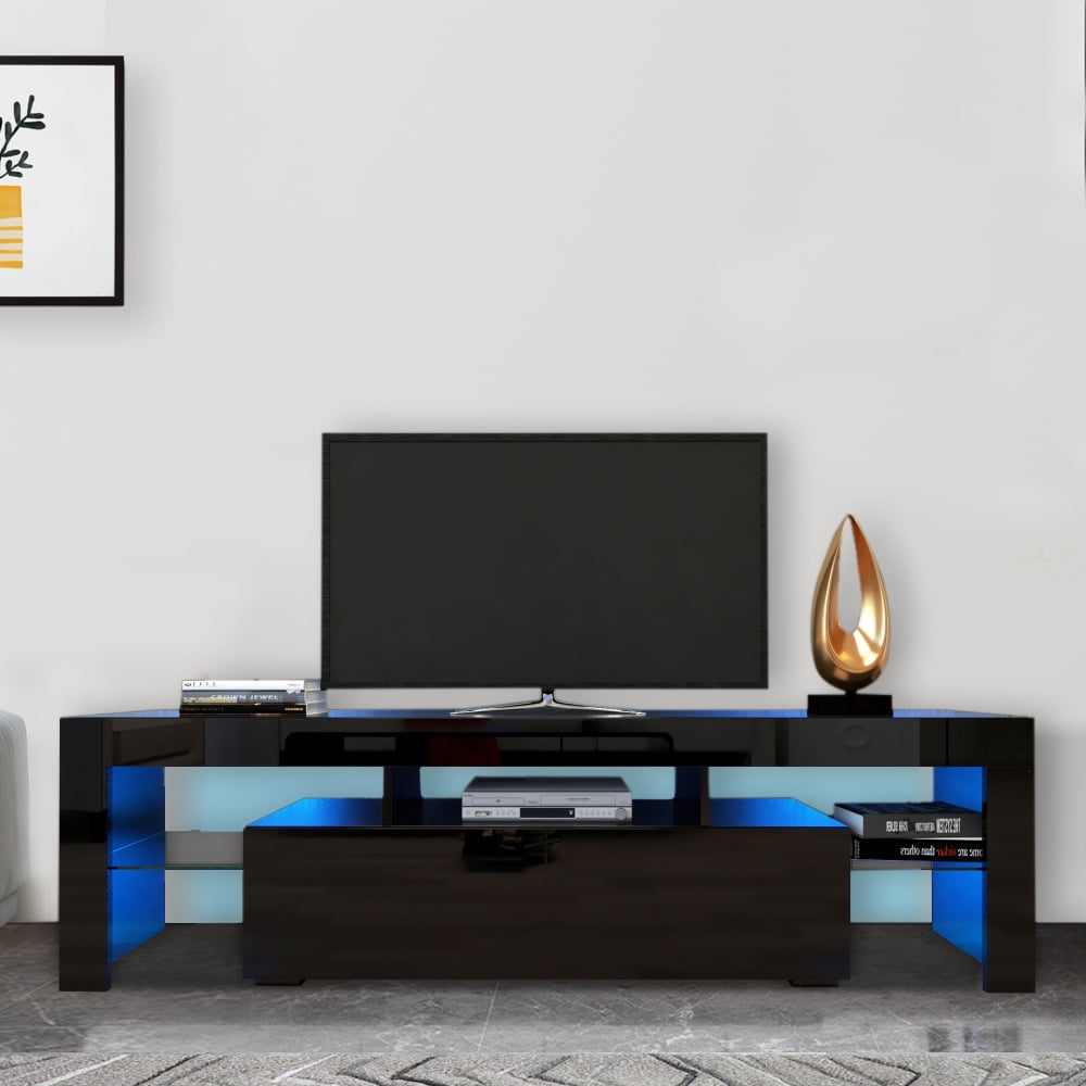 Black TV Stand Media Console Entertainment Center Television Table for