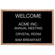 Aarco AOFD1218. Framed Letter Board Message Center. Frame is Oak