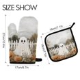 thumbnail image 2 of Yayeee Oven Mitts and Pot Holder Set of 2 Heat Resistant Kitchen Gloves Baking Hot Pad, Halloween Pumpkin Field, 2 of 5