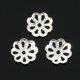 thumbnail image 2 of Hermosas tapas de cuentas de flores en tono plateado de 6 mm para joyería Makin, 2 of 5