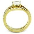 thumbnail image 2 of Gold Womens Ring Anillo Para Mujer Stainless Steel Ring Stainless Steel Ring with AAA Grade CZ in Clear Avezzano, 2 of 5