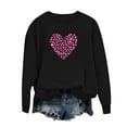 thumbnail image 4 of XPMWRP Women's Heart Graphic Print Crewneck Sweatshirts Long Sleeve Comfortable Pullover Fall Winter Loose Casual Clothes Black S, 4 of 4