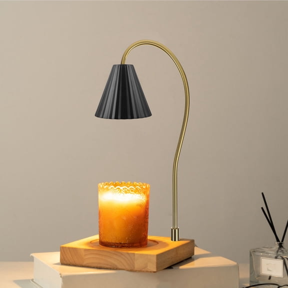 OUNONA Decorative Black Metal Candle Warmer Topper for Table Lamps with Vintage Industrial Style