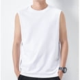 thumbnail image 3 of Chiccall Cotton Summer Tops for Men Lightweight Crew Neck Sleeveless Tank Tops Solid Breathable Casual Beach Sweat Shirts, 3 of 5
