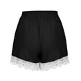 thumbnail image 2 of Patlollav Womens Cotton Linen Shorts White Lace Plus Size Rope Tie Shorts Yoga Sport Pants Leggings, 2 of 6