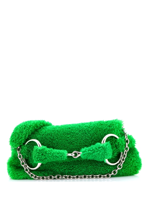 Pre-Owned Horsebit Chain Shoulder Bag Shearling Medium By Rebag