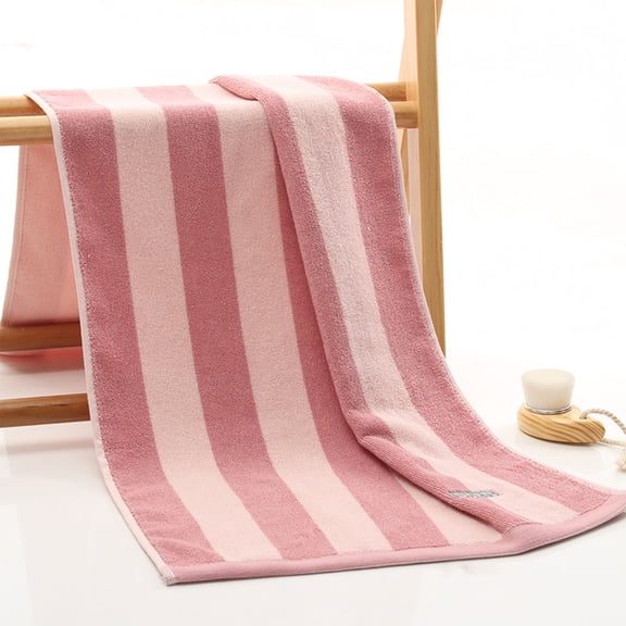 Hvmvliv Hand Towels For Bathroom Large Striped Bath Towel Premium Ring-Spun Cotton, Soft & Thick, Super Absorbent, Durable Double Hem, Easy to Care For, Suitable for Bathroom, Gym, Pool and Beach Red