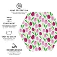 thumbnail image 3 of Honeii Tulips Flowers print Leather Coaster Set of 4, ideal for safeguarding your furniture from drinks spills and effortless cleanup-Hexagon, 3 of 6