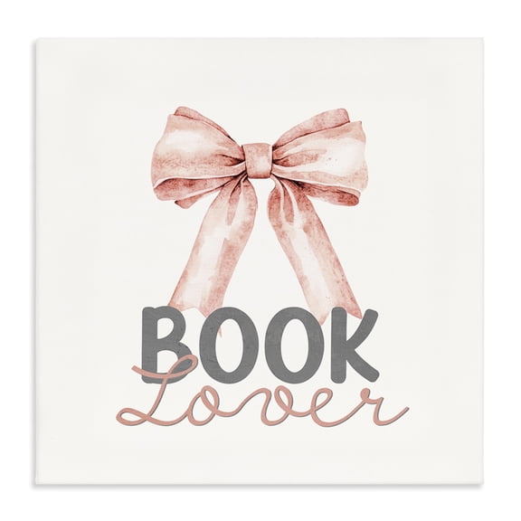 Stupell Industries Cottage Book Lover Pink Bow Canvas Art, 17 x 17, by Kim Allen
