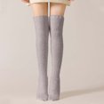 thumbnail image 2 of Besolor Thigh-High Fuzzy Socks for Women Soft Warm Long Cozy Slipper Plush Winter Over the Knee Socks Christmas Gifts, 2 of 9