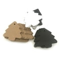 thumbnail image 3 of facefd 100pcs Christmas Tree Shape Hang Tag Solid Color DIY Crafts Gift Wrapping Paper Labels - Black, 3 of 8