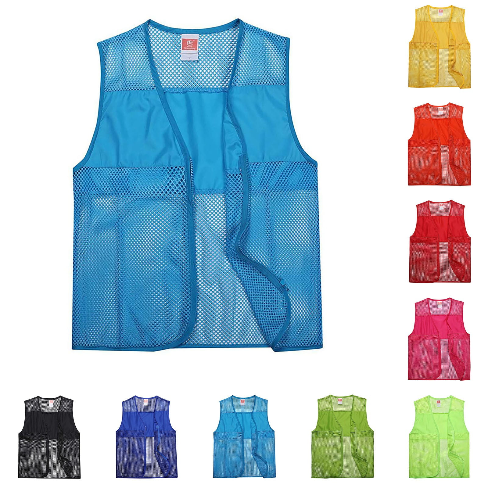 AWZXDE Men's Sleeveless Shirt Fashion Solid Color Reflective Mesh Vest for Running Outdoor Sports