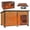 Brown with Heated Liner, variant on Aivituvin Extra Large Heated Insulated Dog House Wooden Outdoor Dog Kennel for Winter 59"