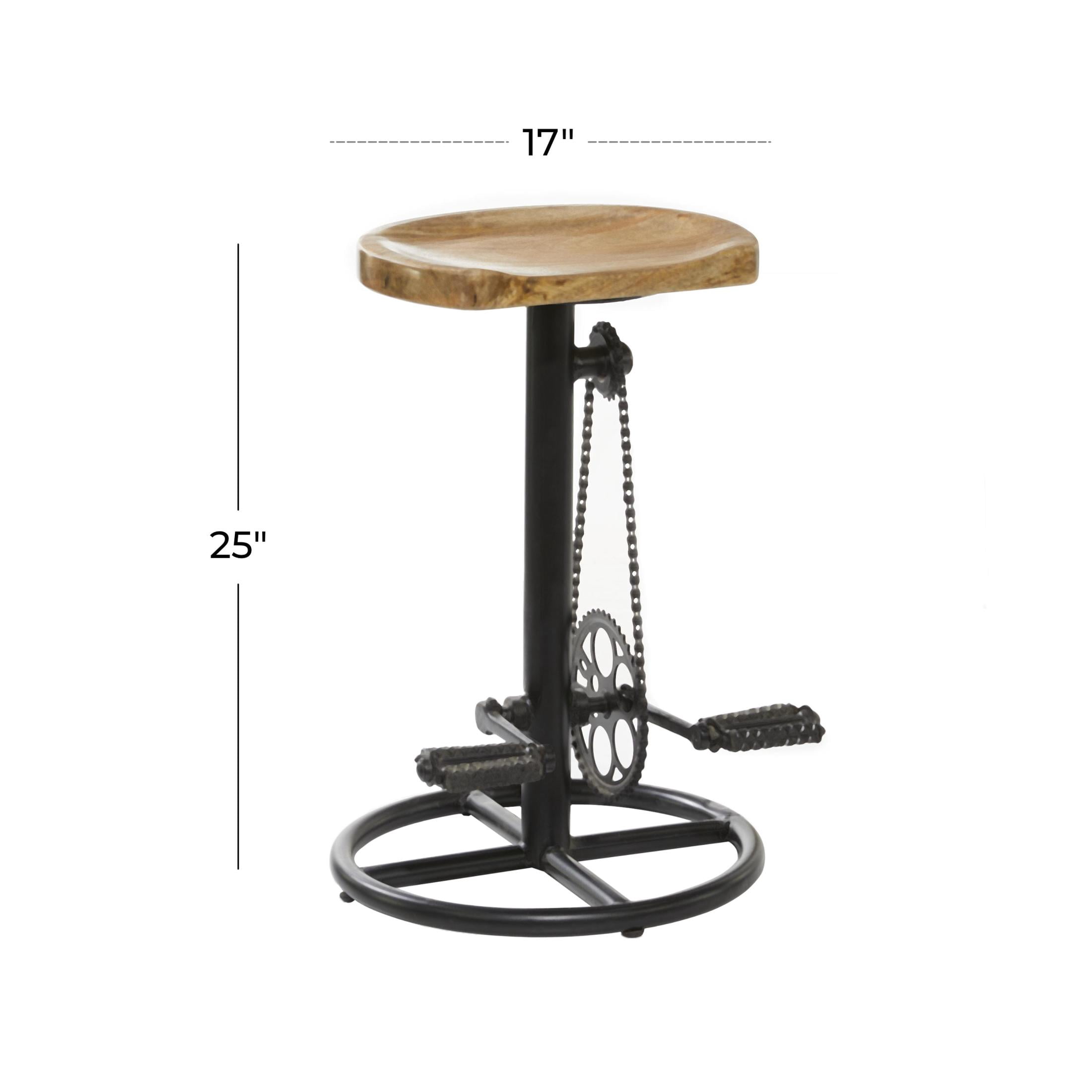 DecMode Metal Bike Counter Stool with Pedals, Brown