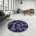 thumbnail image 4 of Ahgly Company Machine Washable Indoor Square Transitional Night Blue Area Rugs, 6' Square, 4 of 7