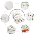 thumbnail image 3 of FOAUUH Travel Jewelry Box, PU Leather Small Jewelry Organizer for Women Girls, Double Layer Portable Mini Travel Case Display Storage Holder Box for Stud Earrings, Rings, Necklaces, Bracelets ( White), 3 of 6