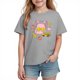 thumbnail image 4 of Blusas y camisas de manga corta con cuello redondo para niños y niñas, camisetas gráficas de manga corta, blusas con estampados bonitos para la temporada escolar., 4 of 9