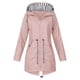 thumbnail image 1 of KDFJPTH Chaqueta impermeable de moda para mujer con capucha, cortavientos ligero de manga larga, con cremallera, cordón ajustable, con bolsillos, abrigo cortavientos, chaqueta impermeable para mujer, 1 of 4