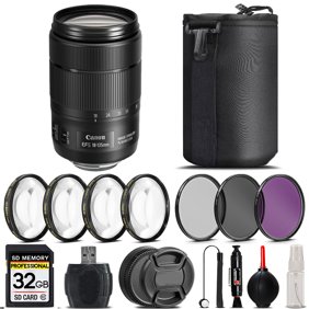 Canon EF-S 18-135mm f/3.5-5.6 IS USM Lens   4PC Macro Kit   UV, CPL, FLD Filter - 32GB Kit (International Version)