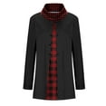 thumbnail image 4 of gakvbuo Plus Size Fall Tunic Tops with Buttons for Womens Cowl Neck Long Sleeve Top Patchwork Form Fitting Casual Shawl Neck A-Line Button Dressy Blouses Shirts Warm Splicing Pullover Sweatshirts, 4 of 6