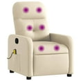 thumbnail image 1 of vidaXL Fauteuil Inclinable de Massage en Tissu Crème, 1 of 5