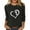 Black, variant on Womens Blouses Casual Ribbed 3/4 Sleeve Top Lightweight Oversized Crewneck Pullover Shirts Print Clothes