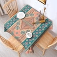 thumbnail image 2 of Multicolor Geometric Boho Pattern Square Tablecloth,Waterproof Square Table Cover,Wipeable Spillproof Washable Table Cover for Home Kitchen Party Decor 42"X42"(107x107cm), 2 of 6
