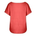 thumbnail image 5 of OKBOP Basic Tank Tops for Women,Fashion Short Sleeves Crewneck Heart-Shaped Print Casual Loose T-Shirt Blouses & Button-Down Shirts Pink Long Sleeve Shirt, 5 of 8
