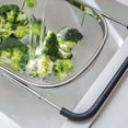 thumbnail image 4 of Over the Sink Colander Strainer Basket Stainless Steel, for Kitchen Sink with Rubber Grip, Fine Mesh, Large Kitchen Gadgets Tools, Expandable, Clearance Home Kitchen Essentials(L), 4 of 9