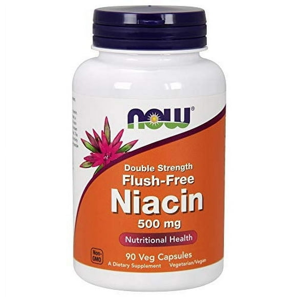 Supplement NOW Niacina (vitamina B-3), 500 mg, sin rubor, 90 cápsulas