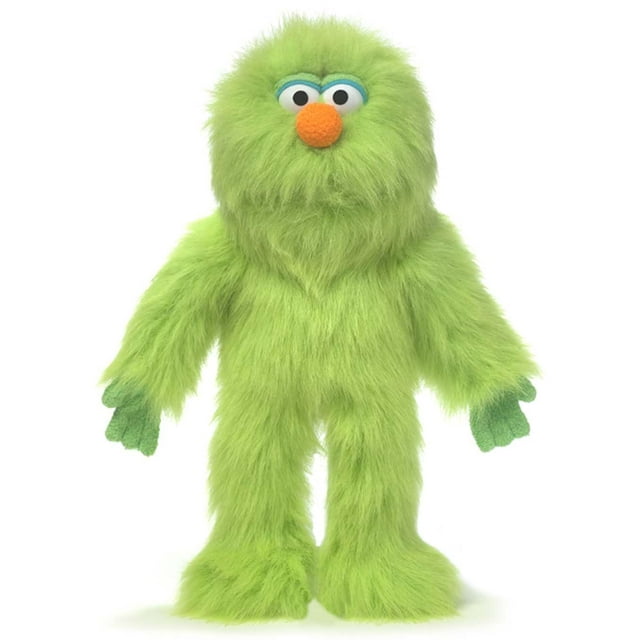 Marioneta de mano, títeres tontos, monstruo verde, 14 pulgadas de alto
