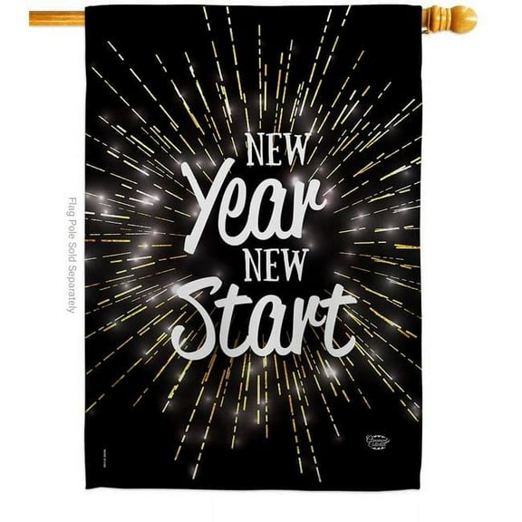 Ornament Collection H192046-BO 28 x 40 in. New Year Start House Flag with Winter Double-Sided Decorative Vertical Flags Decoration Banner Garden Yard Gift