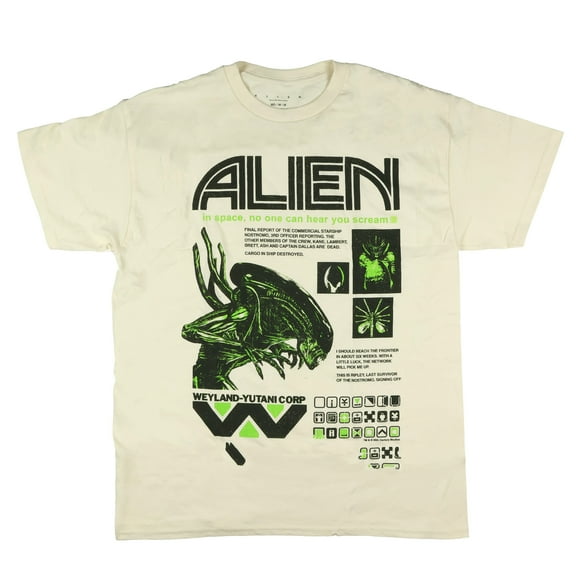 Alien Shirt Mens In Space No One Can Hear You Scream Adult Short Sleeve Tee