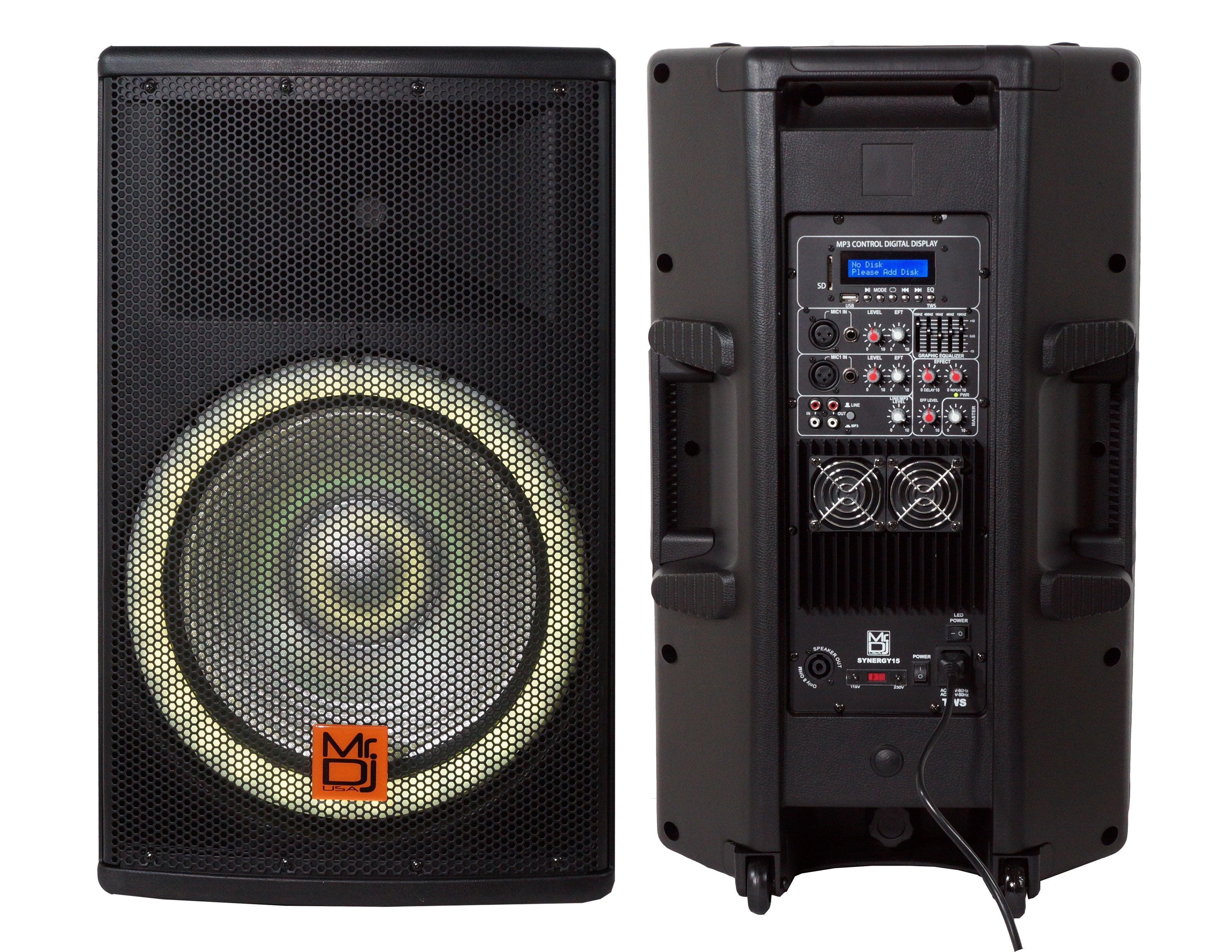 Mr. DJ SYNERGY15 Pro Audio Indoor Outdoor Ultra Powerful DJ
