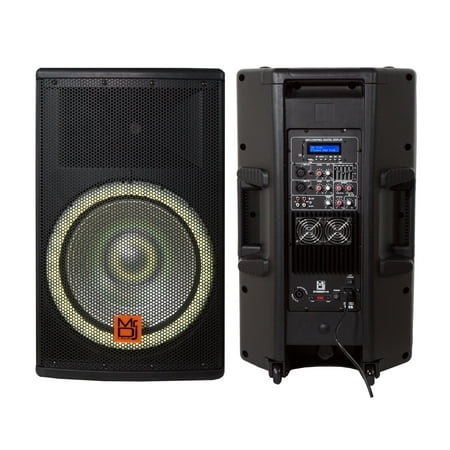 Mr. DJ SYNERGY15 Pro Audio Indoor Outdoor Ultra Powerful DJ Bluetooth 4500W Watts Peak 15 Inch Woofer Rollable Trolley Speaker with Built in Media Player FM Radio Tuner USB SD Card